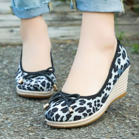 

Women Shoes Women Comt Walking Flat Loafer Bowknot Shoes Pu Grey 38
