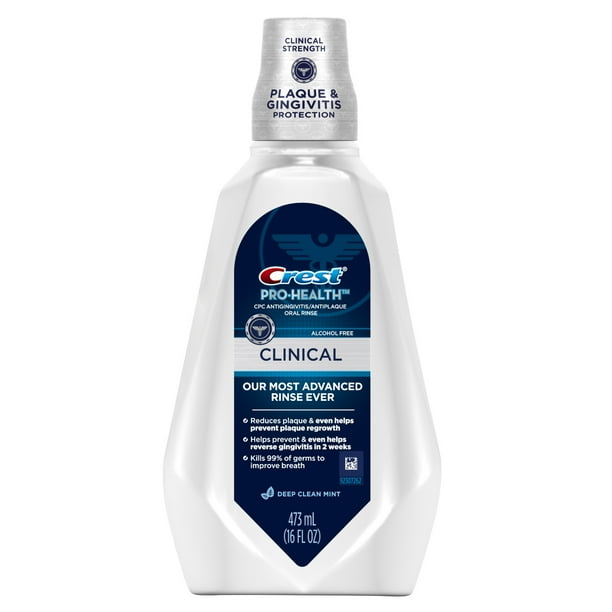 Crest Pro-Health Clinical Alcohol Free Gingivitis Protection Mouthwash, Deep Clean Mint, 16 Fl Oz