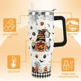 thumbnail image 5 of Halloween Tumbler with Handle 40 oz Gnomes Bats Pumpkin Ghost Coffee Travel Mug Stainless Steel Goth Spider Web Insulated Cups Cute Halloween Decor Gifts, 5 of 6