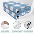 thumbnail image 4 of Queen Quilt Set 90''x96'', Blue White Plaid Lightweight Bedspread Coverlet Set with 2 Pillow Shams, Gradient Geometric Buffalo Checkered Breathable All Season Quilt Bedding for Bedroom/Guest Room, 4 of 9