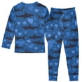thumbnail image 2 of Shark Heart Pattern Cotton Pajamas 2 Piece Set Sleepwear Soft and Comfortable Homewear Nightwear, 2 of 7