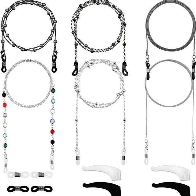 6 Piezas Cadenas para Gafas Elegantes Retenedores de Gafas Cuentas Soporte para Correa para Gafas Seis Estilos Diferentes JM