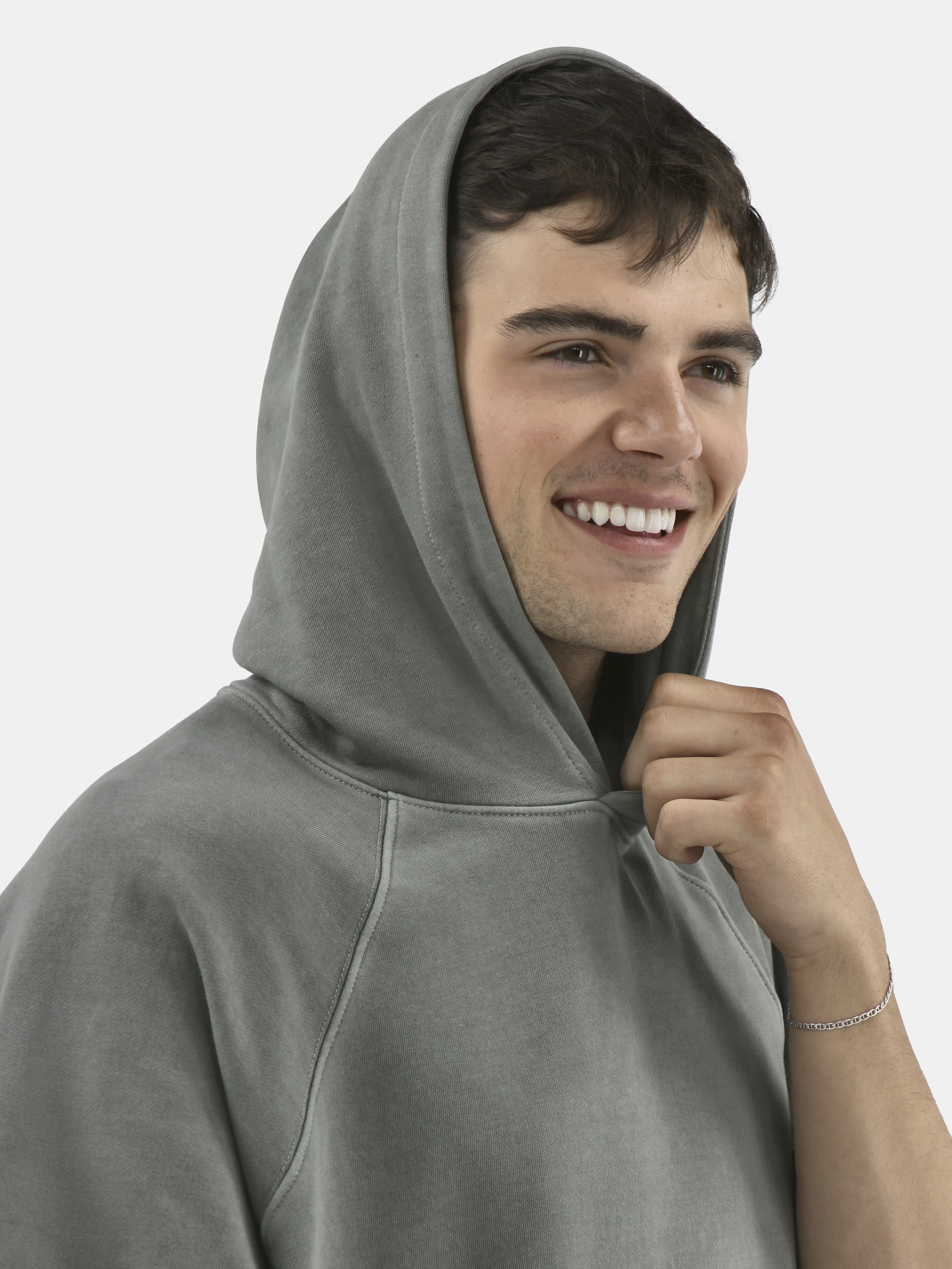 No Boundaries French Terry Pullover Hoodie with Short Sleeves, Men's and Big Men's
