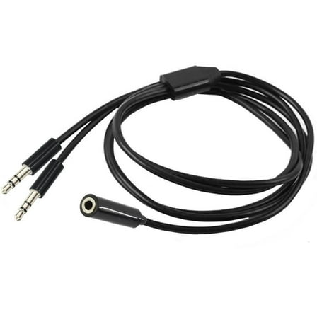 Yammee 3.5mm Female to 2 Male Audio Cable 3.5 Splitter for Headphones Two Speakers