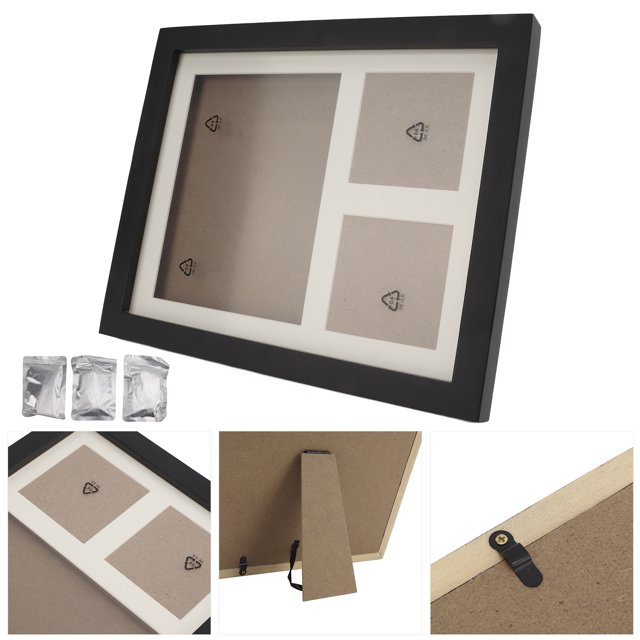 Pet Print Frame, Memorial Picture Frame Premium Ink Pad Handprint and Footprint Makers Kit for DIY Commemorative Gift for Pet White Black Frame