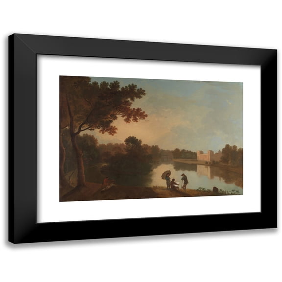 Richard Wilson 14x11 Black Modern Framed Museum Art Print Titled - Wilton House from the Southeast (1758 - 1760)