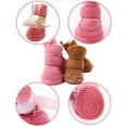 thumbnail image 5 of 4 pcs/set Outdoor for Small Dog, Cats Autumn, Winter Keeping Warm Dog Supplies Pet Shoes Dog Snow Boots Skidproof Sneakers PINK 3, 5 of 8