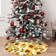 thumbnail image 5 of Yiaed Scottish Plaid Sunflower Print Christmas Tree Skirt , Tree SkirtsTree Mat for Christmas Winter Holiday Indoor Decorations-30", 5 of 7