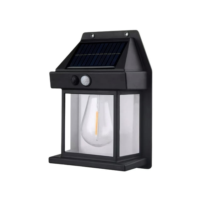 relayinert Solar Power Led Wall Lamp Light Outdoor Sensor Garden Decor Long Battery Life Solar Lamps For Garden black