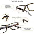 thumbnail image 3 of Reading Glasses with Flexible Spring Hinge, Blue Light Blocking Glasses for Women and Men, Anti eyestrain (Tortoise, +1.75 Magnification), 3 of 9