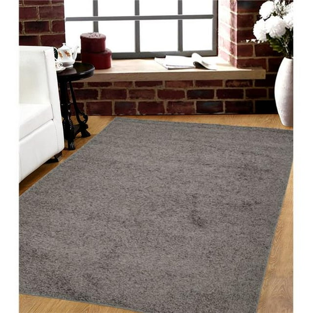 Homedora HD-SHAGGY-GRAY 5 x 7 ft. Discount World Shaggy Collection Gray Area Rug
