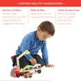 thumbnail image 4 of Melissa & Doug Magnetic Car Loader Wooden Toy Set With 4 Cars and 1 Semi-Trailer Truck, 4 of 12