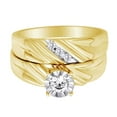 thumbnail image 2 of AFFY Round Shape White Natural Diamond Solitaire Bridal Ring Set In 10k Yellow Gold (0.25 Ct) Ring Size-13, 2 of 2
