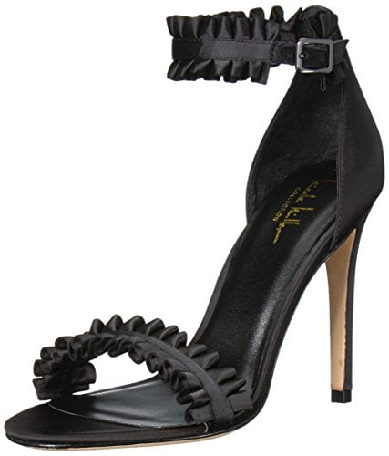 black satin sandal heels