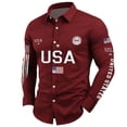 thumbnail image 2 of 250 Anniversary USA Shirt Long Sleeve Button Down Lapel Shirt Independence Day Plus Size Casual Shirts for Men XXL, 2 of 3
