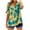 Yellow, variant on Women's V-Neck Button Down Tee Short Sleeve Tie Dye Ombre Top Loose Fit Casual Summer Blouse Comfortable for Everyday