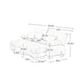 thumbnail image 6 of Cloud Couch Sleeper Sofa for Living Room, Chenille 2 Seater sofa with 2 Lumbar Pillows and 2 Throw Pillows, Upholstered Wide Arm Sofa with 2 Ottomans (Pink), 6 of 11