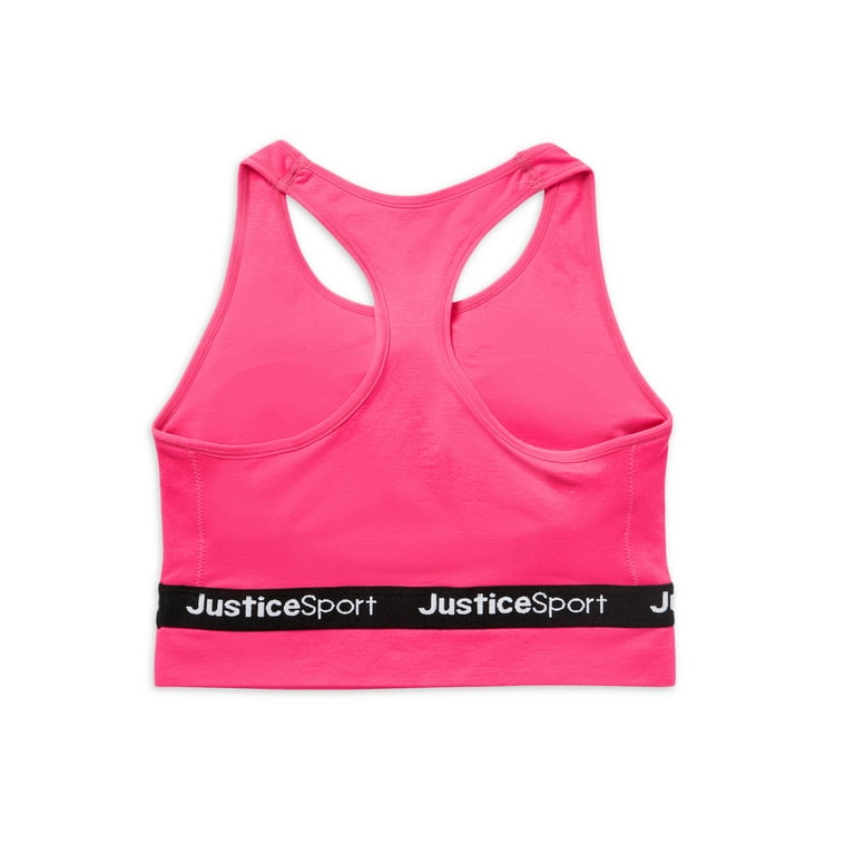 Justice Girls SIZE 36 Sports Bras SET OF 2 Pink Black Animal Print Solid  #10722