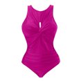 thumbnail image 4 of Sngxgn Printed Swimsuit for Women Crisscross Back Slimming Bathing Suit Modest Athletic Swimming Suit(Hot Pink,M), 4 of 6
