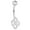 Silver, variant on Celtic Design Belly Button Ring Clear with CZ Gems