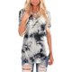 thumbnail image 2 of Minnieouse Camiseta de mujer con cuello en V y manga corta, camiseta teñida con corbata, blusa informal de verano en V Prendas para la parte del cuerpo Gris 3XL Minnieouse AP003160-06, 2 of 6