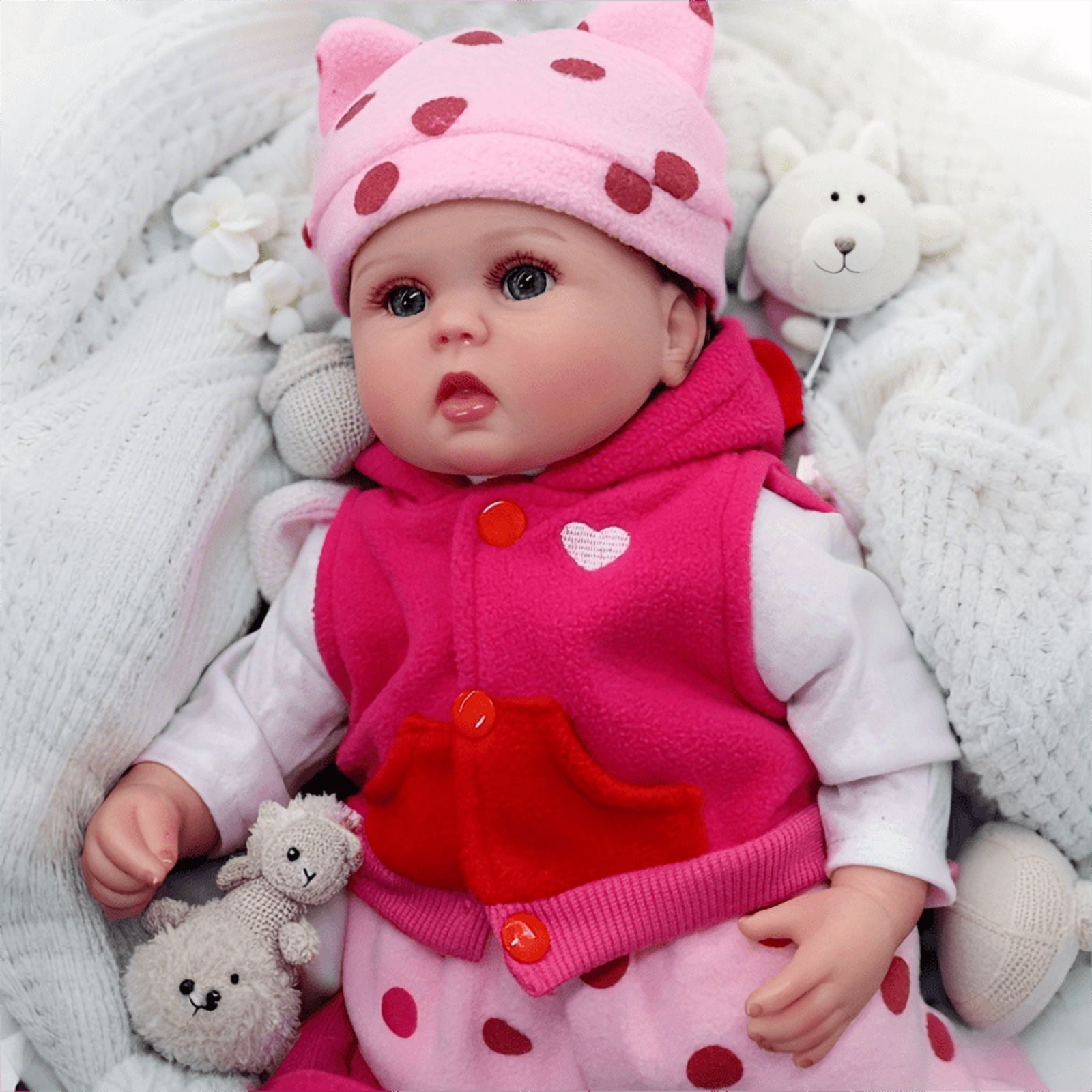 Dayoff Kids Lifelike Reborn Baby Dolls - 16 Inch Cloth Body Realistic Baby Doll (No Accessories) For Kids Age 3+