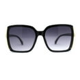thumbnail image 2 of Womens Minimal 90s Designer Oversize Rectangle Sunglasses Black Smoke, 2 of 4