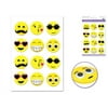 Quasimoon Happy Face Emoji 3D Stickers Icon Messenger DIY (12-PACK) by PaperLanternStore