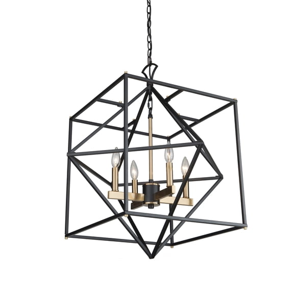 AC11204 Artcraft Lighting Roxton - 4 Light Chandelier-Matte Black/Harvest Brass Finish