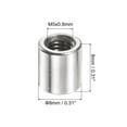 thumbnail image 2 of Uxcell 12 Pack M5 Round Connector Nuts, 304 Stainless Steel Coupling Nut 8mm/0.31" Length Sleeve Rod Bar Stud Nut for Bracket, M5x8x8mm, 2 of 6