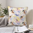 thumbnail image 4 of KLL Floral Puppy Decorative Throw Pillow Covers Velvet Soft for Couch Sofa Bedroom Living Room Outdoor (No pillow core)- 18"x18", 4 of 5