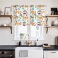 thumbnail image 2 of 2 Panels Kitchen Tier Curtains 39 Inch Length, Brown Camels Grommets Window Treatment Curtain, Desert Animals Aloe Vera Green Leaves Thermal Curtains Drapes for Living Room/Bathroom, 2 of 9