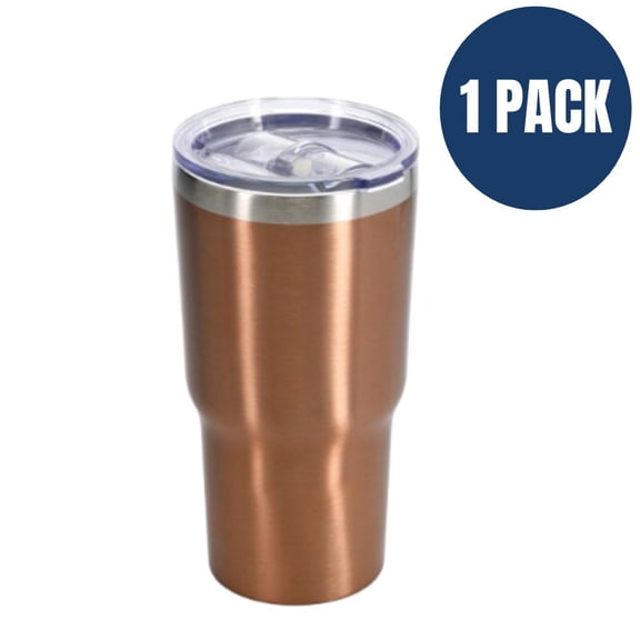 BYOBA 20 oz Stainless Steel Travel Mug – Gold Insulated Tumbler for Hot & Cold Drinks, BPA-Free, Durable Double Wall Cylinder Mug for Coffee, Tea, and Beverages – Pack of 1