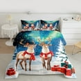 thumbnail image 2 of Castle Fairy 3-Piece Full Size Comforter Set, Deer Christmas Holiday Print, 2 of 8