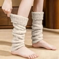 thumbnail image 5 of Outfmvch leg warmers Winter Fleece Lined Leg Warmers for Women Knit Long Leg Warmers Warm Fleece Lined Boot Socks for Skating Daily Wear knee high leg warmers Beige A, 5 of 5