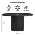 thumbnail image 4 of ROGALIS 47 inch Round Dining Table for 4-6, Circle Kitchen Table with Wood Strip Base, Modern Farmhouse Dinner Tables for Kitchen, Living Room, Black, 4 of 9