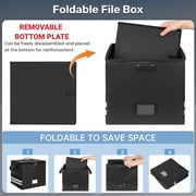 Fireproof Document Box,Blacksmith 13 inch Fireproof Safe Box for File Documents with Lock and Pocket,Fireproof File Box for Important Documents,Passports,Laptop,Black