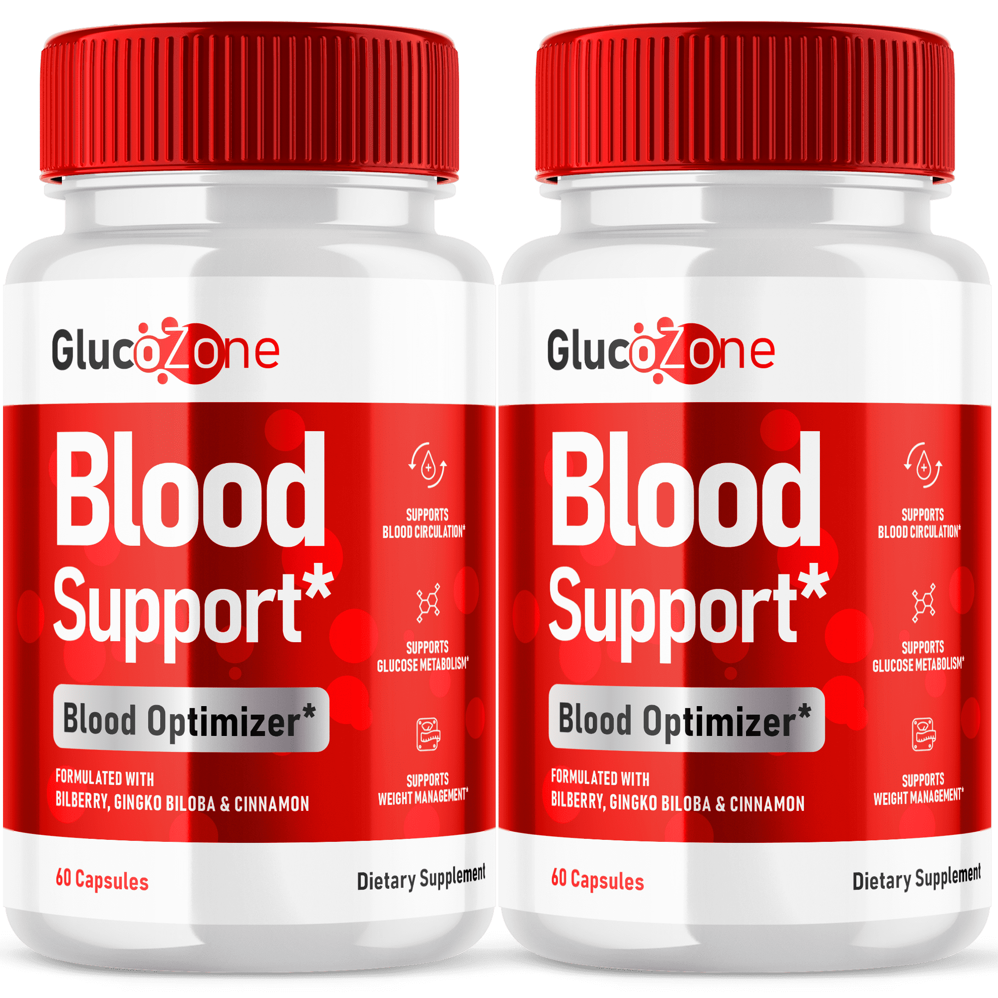 GlucoZone Blood Support Pills Advanced Formula Vitamin Supplement 120 Capsules