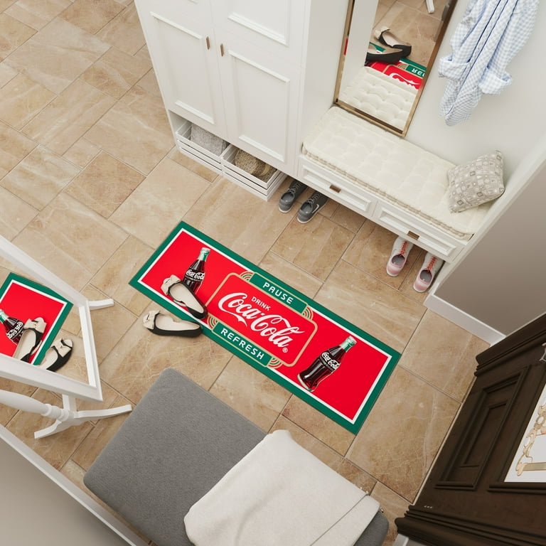 Ottomanson Coca-Cola Vintage Non-Slip Rubberback Runner Rug 20x59