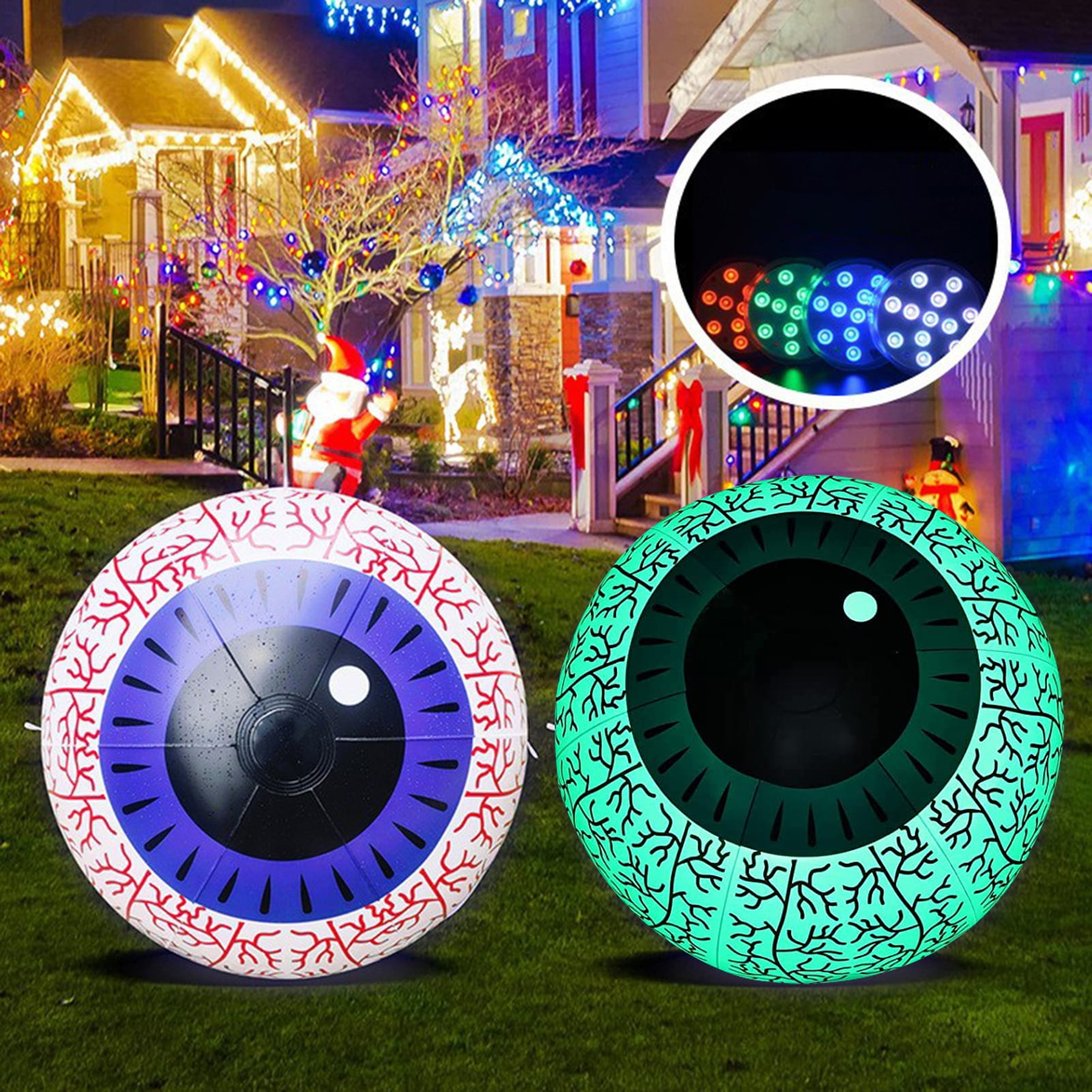 Inflatable Eyeball 24 Keys Remote Control Battery Powered RGB Color