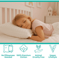 thumbnail image 5 of Kinder Fluff Small Kids Pillows, 2-Pack, XS, Soft Hypoallergenic Down Alternative Fill, 300TC Cotton, 10x15 in, White, 5 of 9