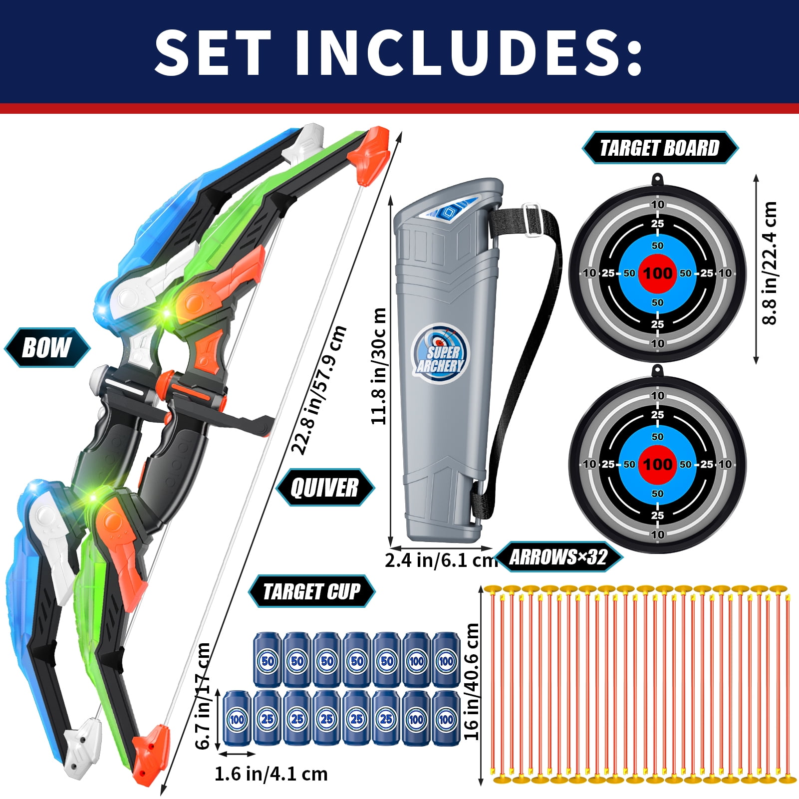 KukuFun Bow and Arrow for Kids 4-8-12, Kids Archery Set Toys for Kids Boys 6-8-12, Indoor Outdoor Toys for 3 4 5 6 7 8 9 10 11 12 Year Old Boys