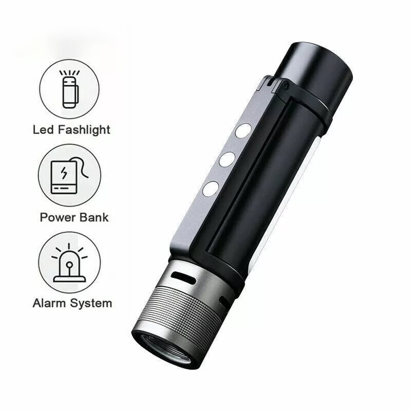 Outdoor Rechargeable LED Flashlight 6 in 1, Ultra Bright 1000 Lumens, Waterproof Rechargeable Torch for Camping Zoomable, Magnetic Base, Type-C Charging, 240m ultra-long Irradiation Distance