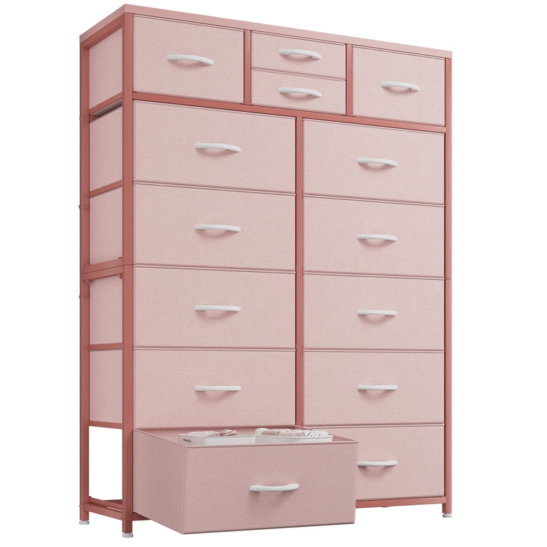 slim fit dress slacks Pink Laminate Waterfall Dresser & Mirror Set – Rehaus main image 1
