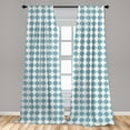 thumbnail image 5 of Ambesonne Geometric Curtains, Interlacing Squares, Pair of 28"x63", Pale Blue and White, 5 of 5