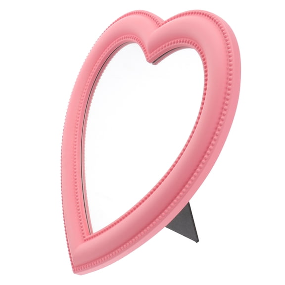 Vosarea Heart Shape Makeup Mirror Pink Dual Use Wall Desktop Cosmetic Mirror 11.02*10.63*0.79 inch