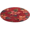 thumbnail image 5 of Christmas Poinsettia Red Flower Round Carpet Circle Rug Outdoor Patio Area Rug Washable Large Area Rugs Hallway Room Decor Fitness Mats, 5 of 8