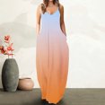 thumbnail image 1 of ICHUANYI Clearance Women Loose Pocket V-Neck Gradient Printing Sleeveless Loose Casual Sling Long Dress(Purple, S) ICHUANYI WER2023081110348, 1 of 5