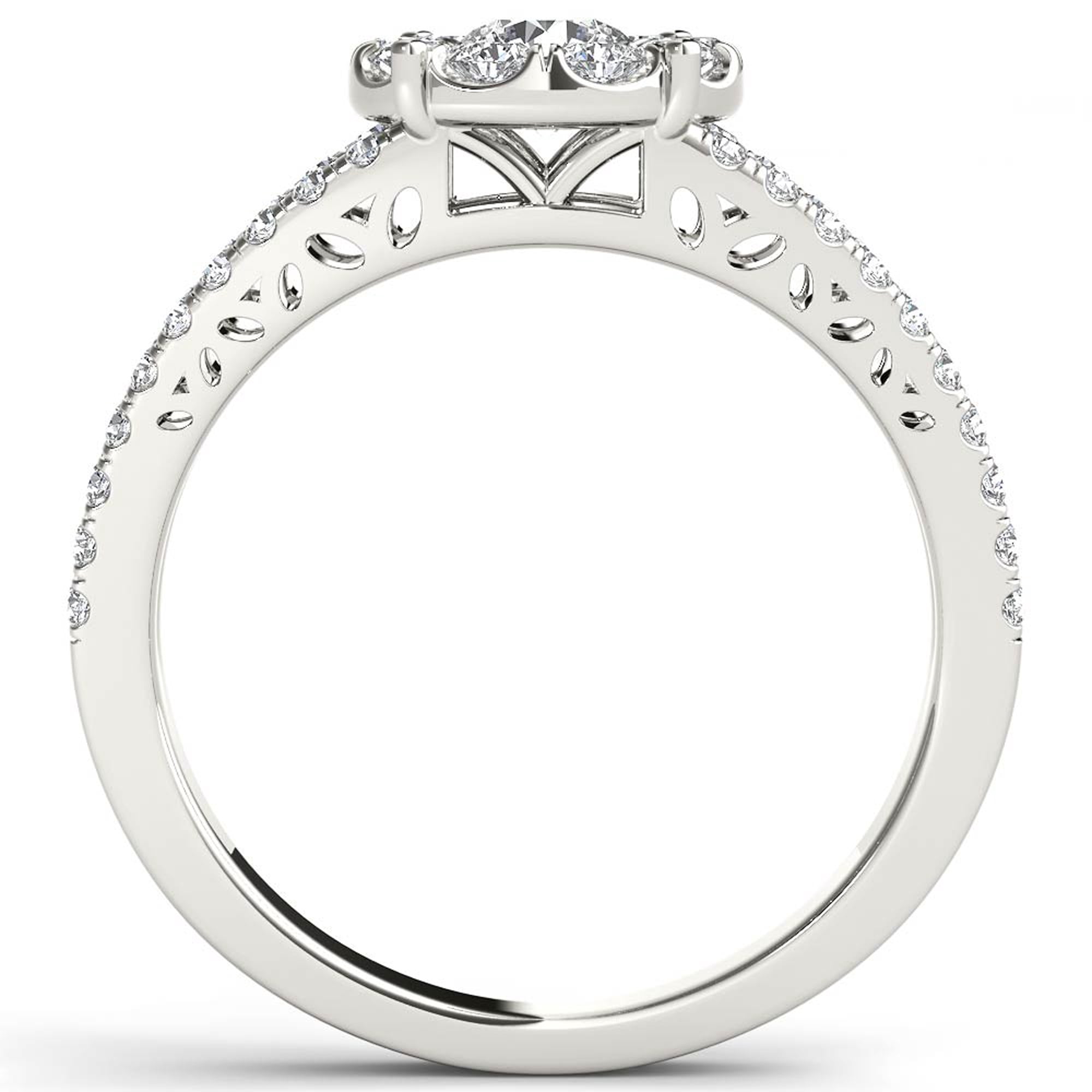 1 Carat T.W. Diamond Split Shank Single Halo 10kt Rose Gold Engagement Ring