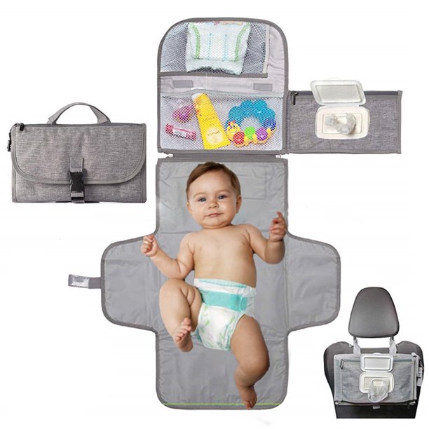 Zmoon Baby Portable Changing Pad with Wipes Pocket for Diaper Bag